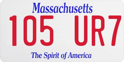 MA license plate 105UR7