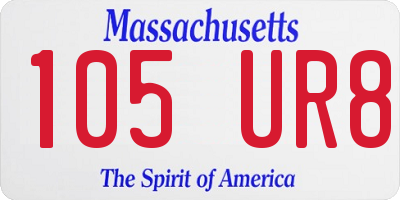 MA license plate 105UR8