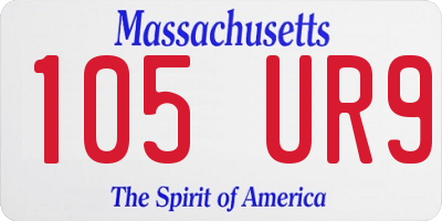 MA license plate 105UR9