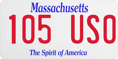 MA license plate 105US0