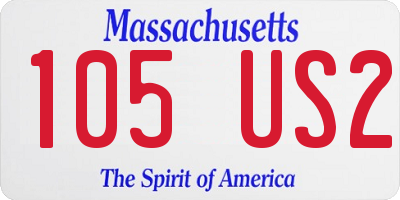 MA license plate 105US2