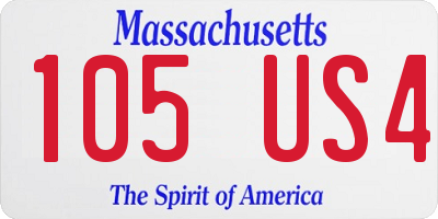 MA license plate 105US4