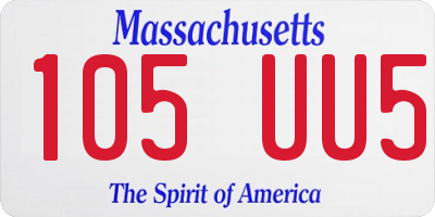 MA license plate 105UU5