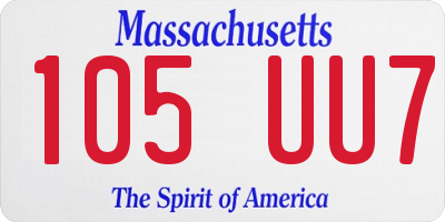 MA license plate 105UU7