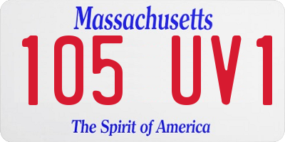 MA license plate 105UV1