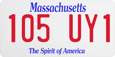 MA license plate 105UY1