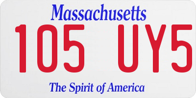 MA license plate 105UY5