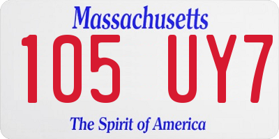 MA license plate 105UY7