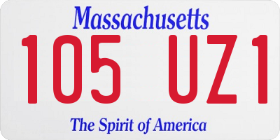 MA license plate 105UZ1