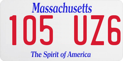 MA license plate 105UZ6