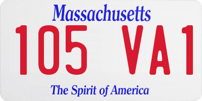 MA license plate 105VA1