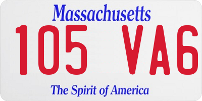 MA license plate 105VA6