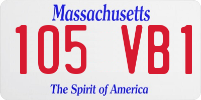 MA license plate 105VB1