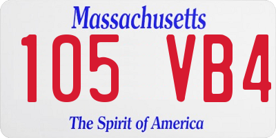 MA license plate 105VB4