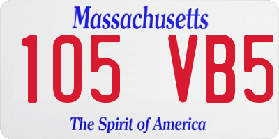 MA license plate 105VB5