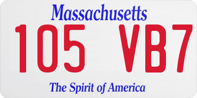 MA license plate 105VB7