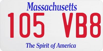 MA license plate 105VB8