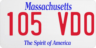 MA license plate 105VD0