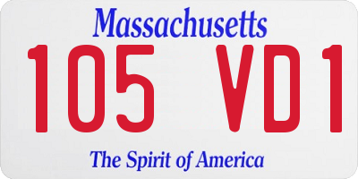 MA license plate 105VD1