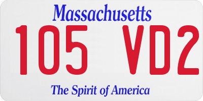 MA license plate 105VD2