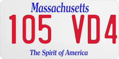 MA license plate 105VD4