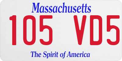 MA license plate 105VD5