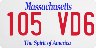 MA license plate 105VD6