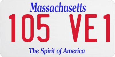 MA license plate 105VE1
