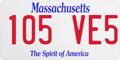 MA license plate 105VE5
