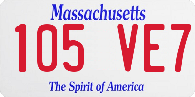 MA license plate 105VE7