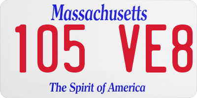 MA license plate 105VE8