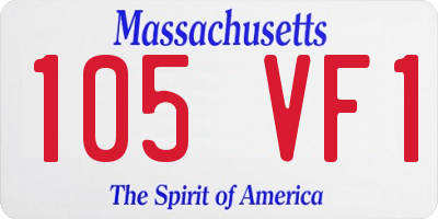 MA license plate 105VF1