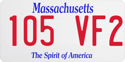 MA license plate 105VF2