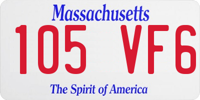 MA license plate 105VF6