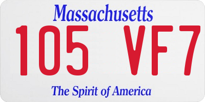 MA license plate 105VF7