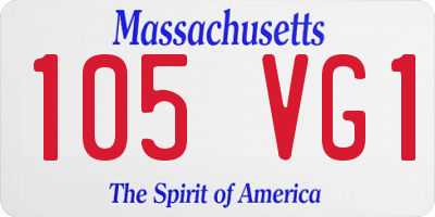 MA license plate 105VG1