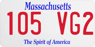 MA license plate 105VG2