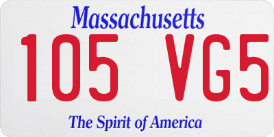 MA license plate 105VG5