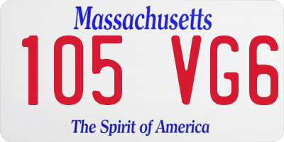 MA license plate 105VG6