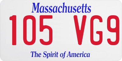 MA license plate 105VG9