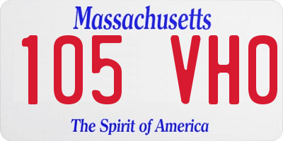 MA license plate 105VH0