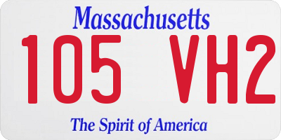 MA license plate 105VH2