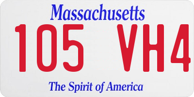 MA license plate 105VH4