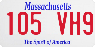 MA license plate 105VH9
