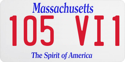 MA license plate 105VI1