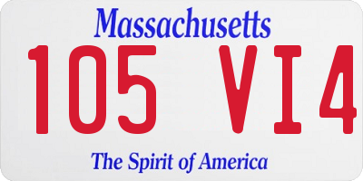 MA license plate 105VI4