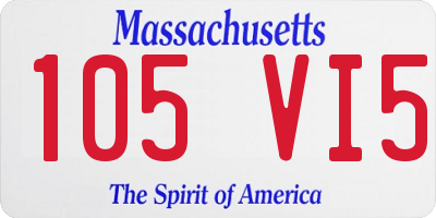 MA license plate 105VI5