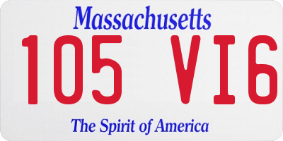 MA license plate 105VI6