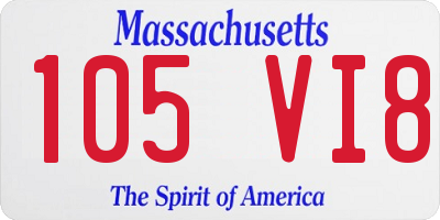 MA license plate 105VI8