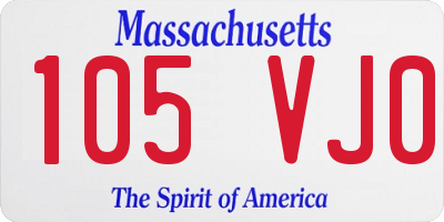 MA license plate 105VJ0